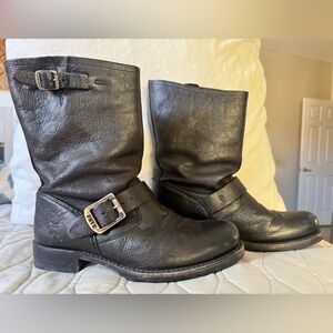 Frye Dark Brown Leather Verónica Short Boots